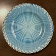 画像1: ブルーの渦巻き模様のケーキ皿 (1)