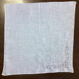 画像: ドロンワークと刺繍のハンカチ